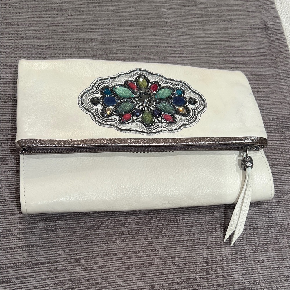 Embellished Beige Clutch